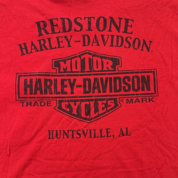 Harley-Davidson Redstone Huntsville‎ AL Pocket T-Shirt Red Men's Size XL - Picture 7 of 7